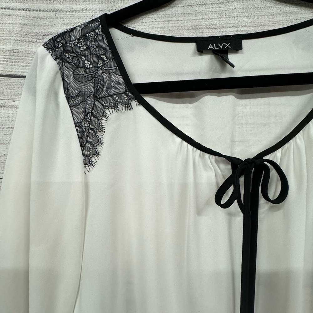 Sheer Black Trim Blouse - Picture 2 of 4